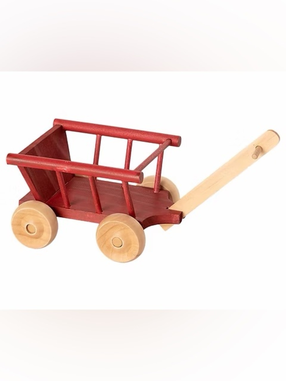 Retired Maileg Dad Mouse with Red Wooden Wagon - Picture 6 of 6
